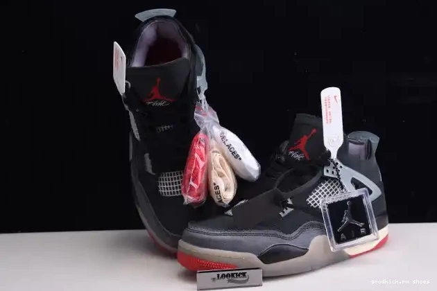 80% Off Sale x Bred Air Jordan Off White CV9388-001 4 Retro 0525